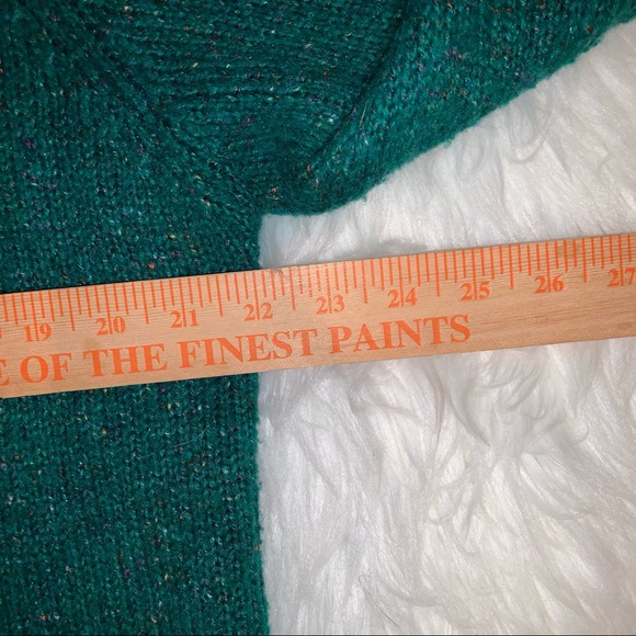 Fever green zip front cardigan w/Oversized collar - Picture 9 of 11